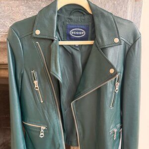 Scoop NYC Vegan/Faux Leather Jacket (Hunter Green)